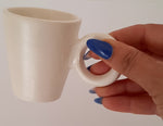 Tasse à café et soucoupe en céramique blanche mate NUAGE Blanc