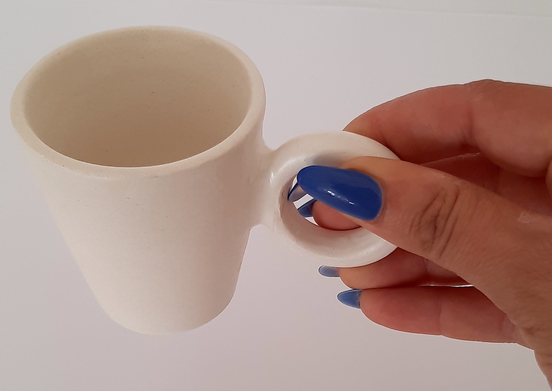 Tasse à café et soucoupe en céramique blanche mate NUAGE Blanc