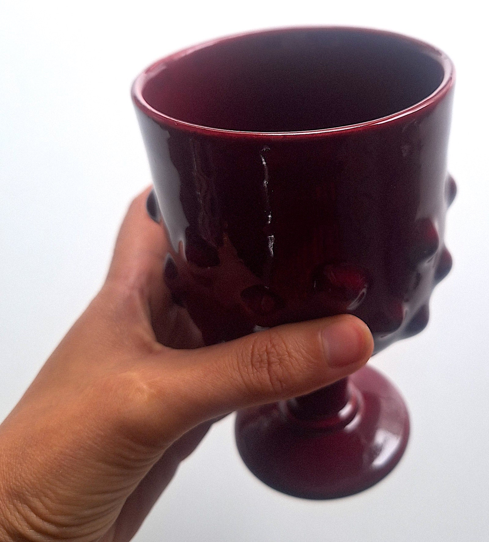 Verre à pied en céramique BOIS ET REGARDE Rouille